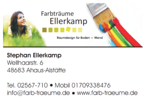 Logo und Kontaktdaten von der Firma Farbträume Ellerkamp