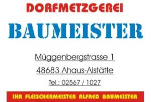 Logo und Kontaktdaten von der Firma Dorfmetzgerei Baumeister